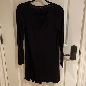 Black express shift dress with lace detailing